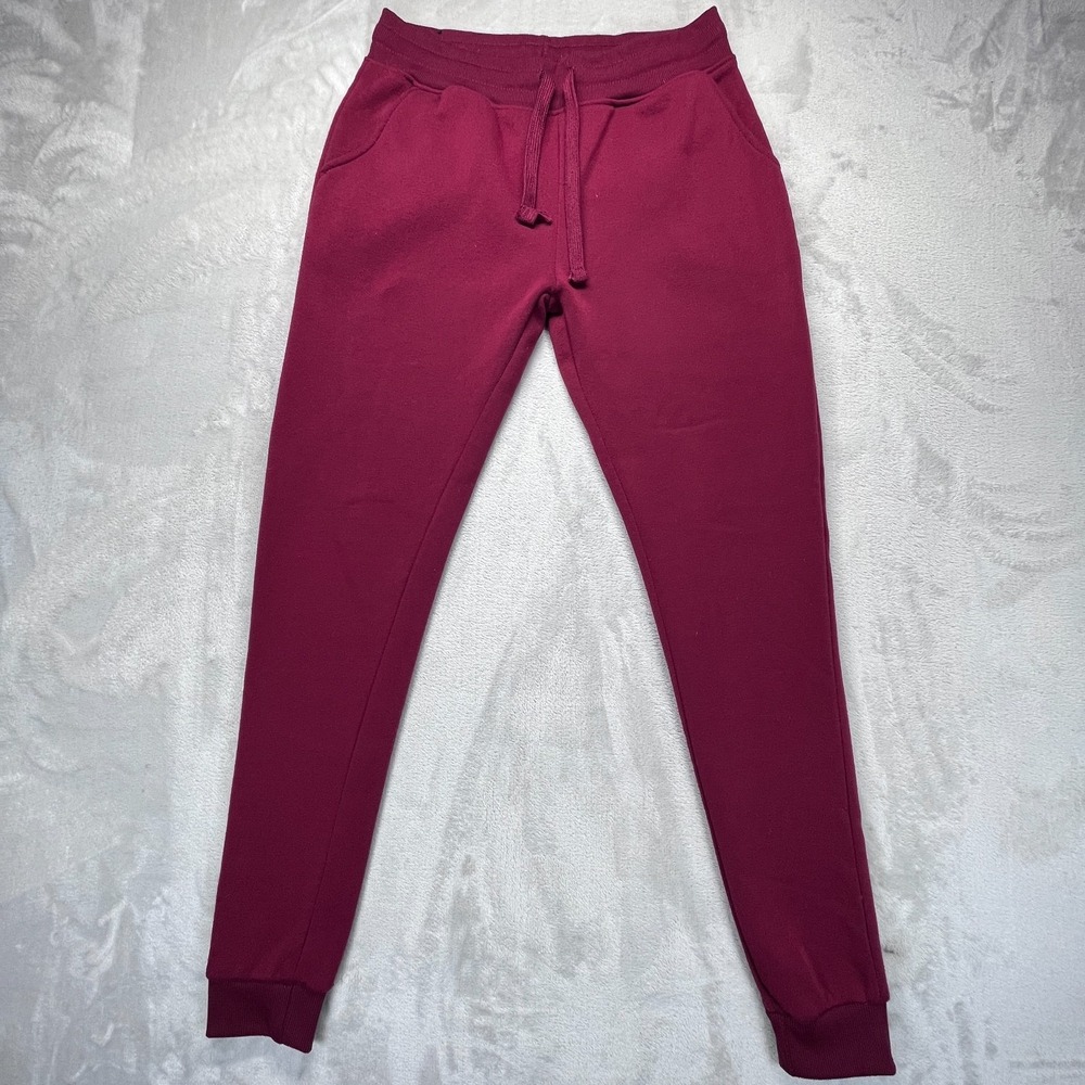 Southpole Junior Sweatpants Women Large Burgundy Gym Training Workout Drawstring